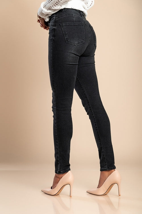 Stretch jeans with skinny leg, black
